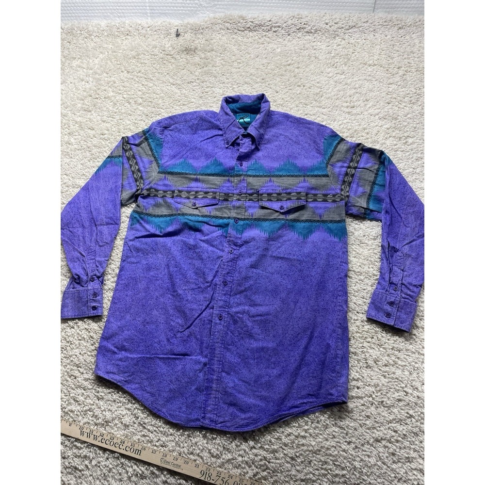 Vintage Roper Western Southwest Button Up L/S Shirt Purple XL